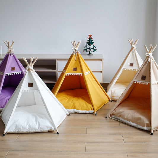 Milipet Canvas Pet Tent - Breathable Four-Season Indoor Dog House