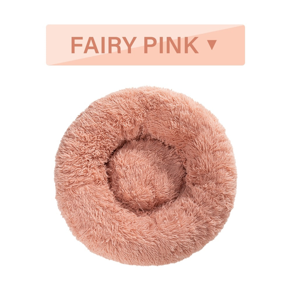 Milipet Calming Donut Pet Bed - Ultra-Soft Long Plush Cushion