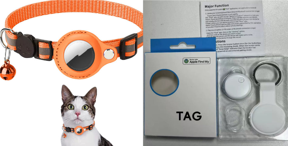 Milipet Reflective AirTag Pet Collar - Waterproof Nylon Protection
