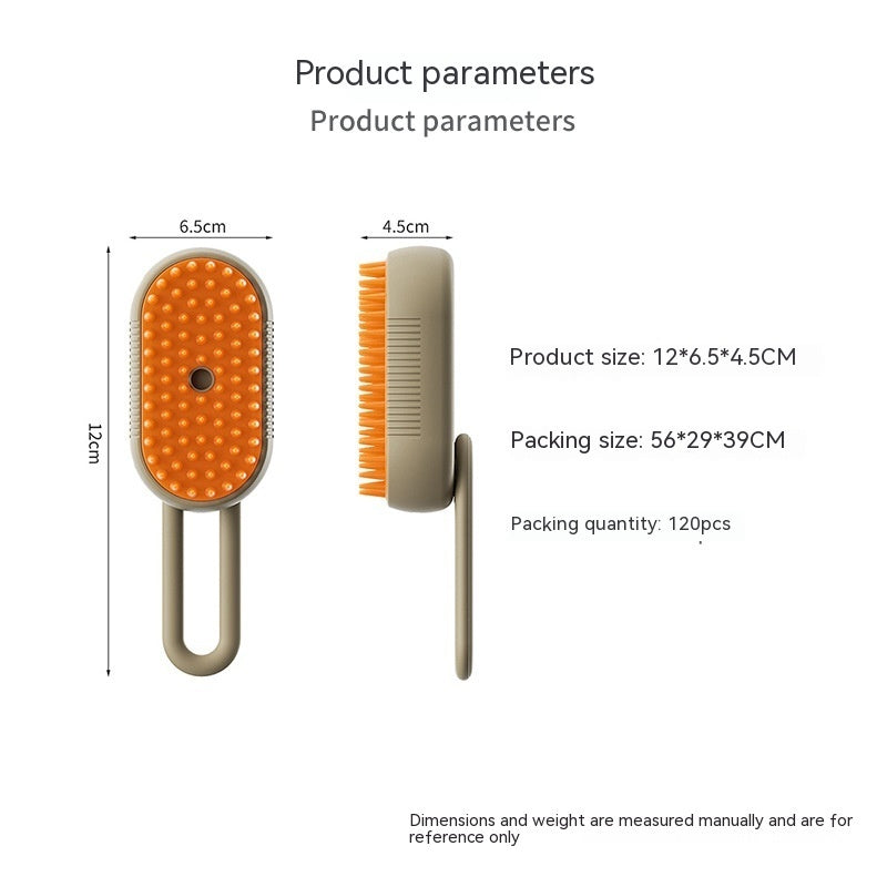 🐾 3-in-1 Electric Steam Pet Brush – Cat & Dog Hair Removal, Massage & Grooming Comb 🐶🐱