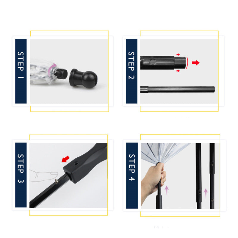 ☔ Dog Umbrella with Leash – Transparent Pet Umbrella with Removable Traction Chain 🐾