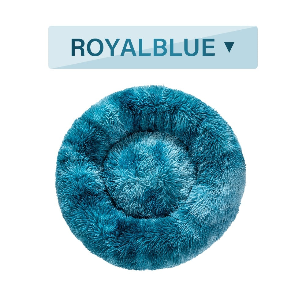 Milipet Calming Donut Pet Bed - Ultra-Soft Long Plush Cushion
