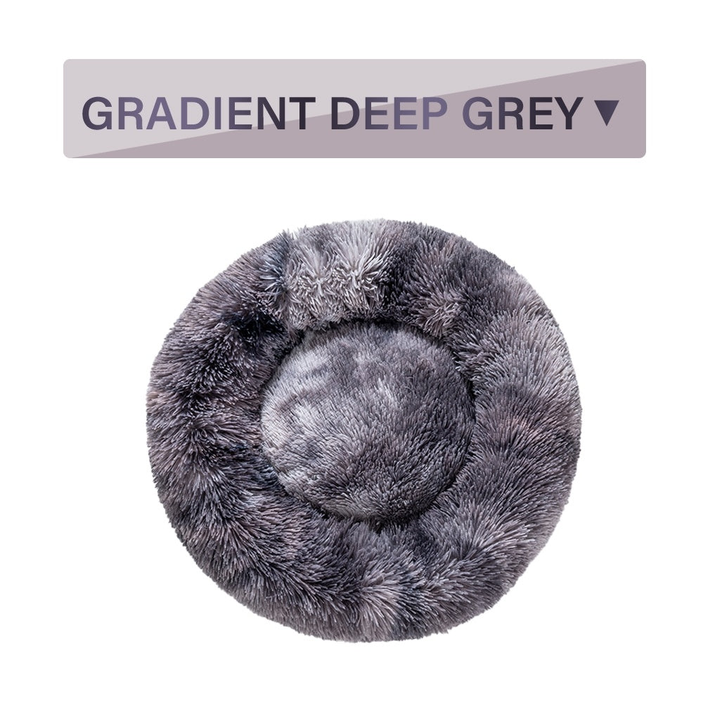 Milipet Calming Donut Pet Bed - Ultra-Soft Long Plush Cushion